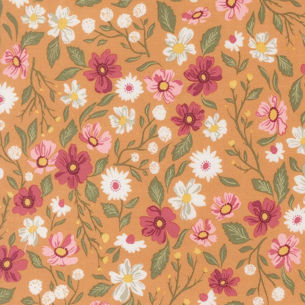 Wild Honey Wildflower Dance Honey 5250 16 by Lella Boutique for Moda. Sold in 1/2 Yard Increments