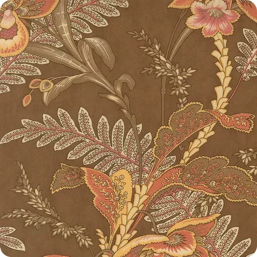 Wild Orchid Main Earth 2770 12 by Blackbird Designs for Moda Fabrics. Sold in 1/2 Yard Increments