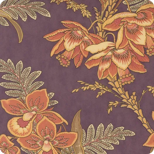 Wild Orchid Main Moth 2770 16 by Blackbird Designs for Moda Fabrics. Sold in 1/2 Yard Increments