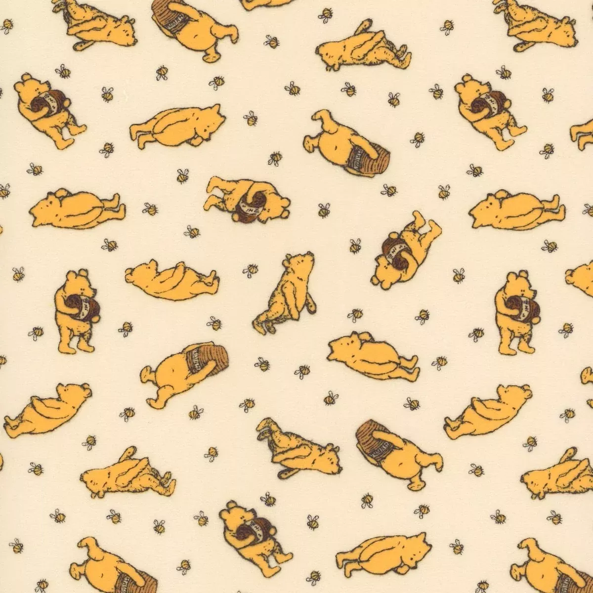 Winnie the Pooh Flannel F17503-CREAM for Riley Blake Designs