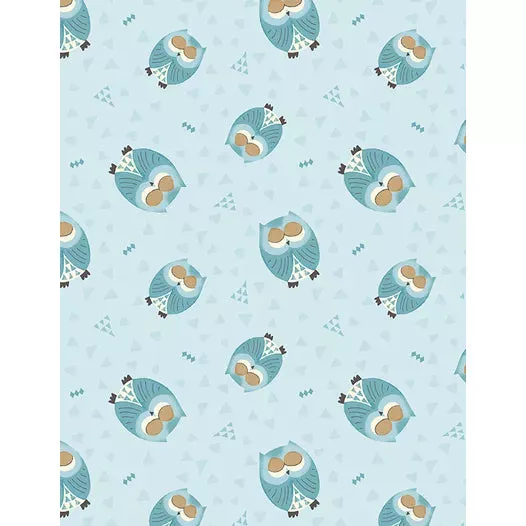 Winsome Critters Owls tossed Blue 36255-442