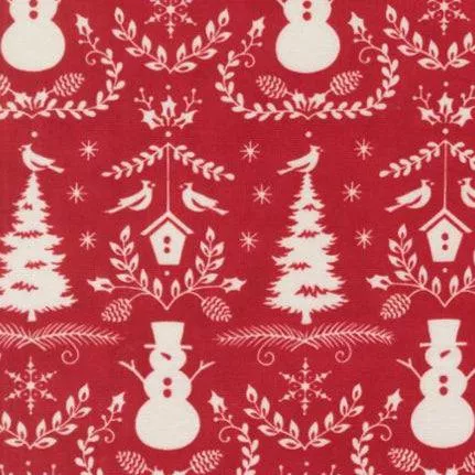 Winter Friends Berry Red 56133 17 by Deb Strain for Moda Fabrics - Sold in 1/2 Yard Increments