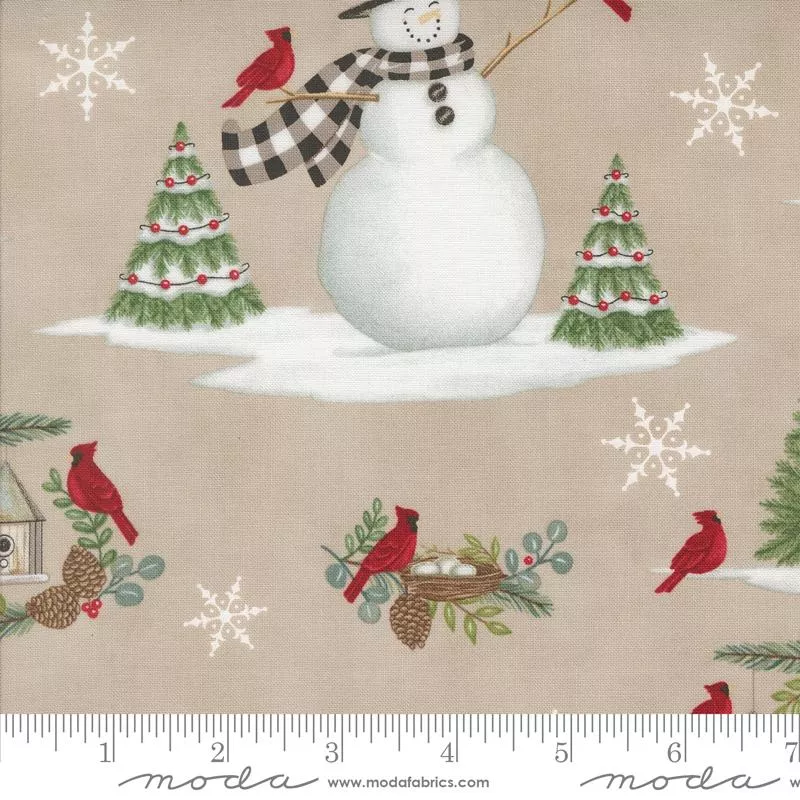 Winter Friends - Fog Snowman and Cardinal