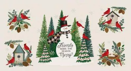 Winter Friends Snowy White Panel 56139 11 by Deb Strain for Moda Fabrics