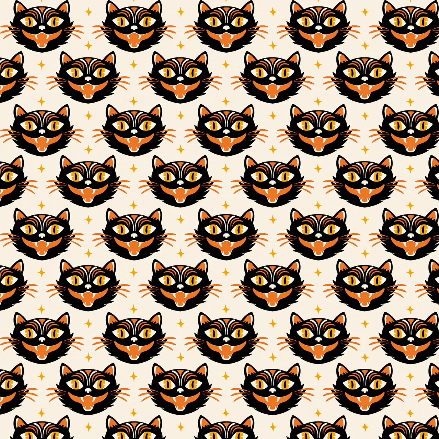 Witching Hour | One Way Black Cats | Heather Dutton for P&B Textiles
