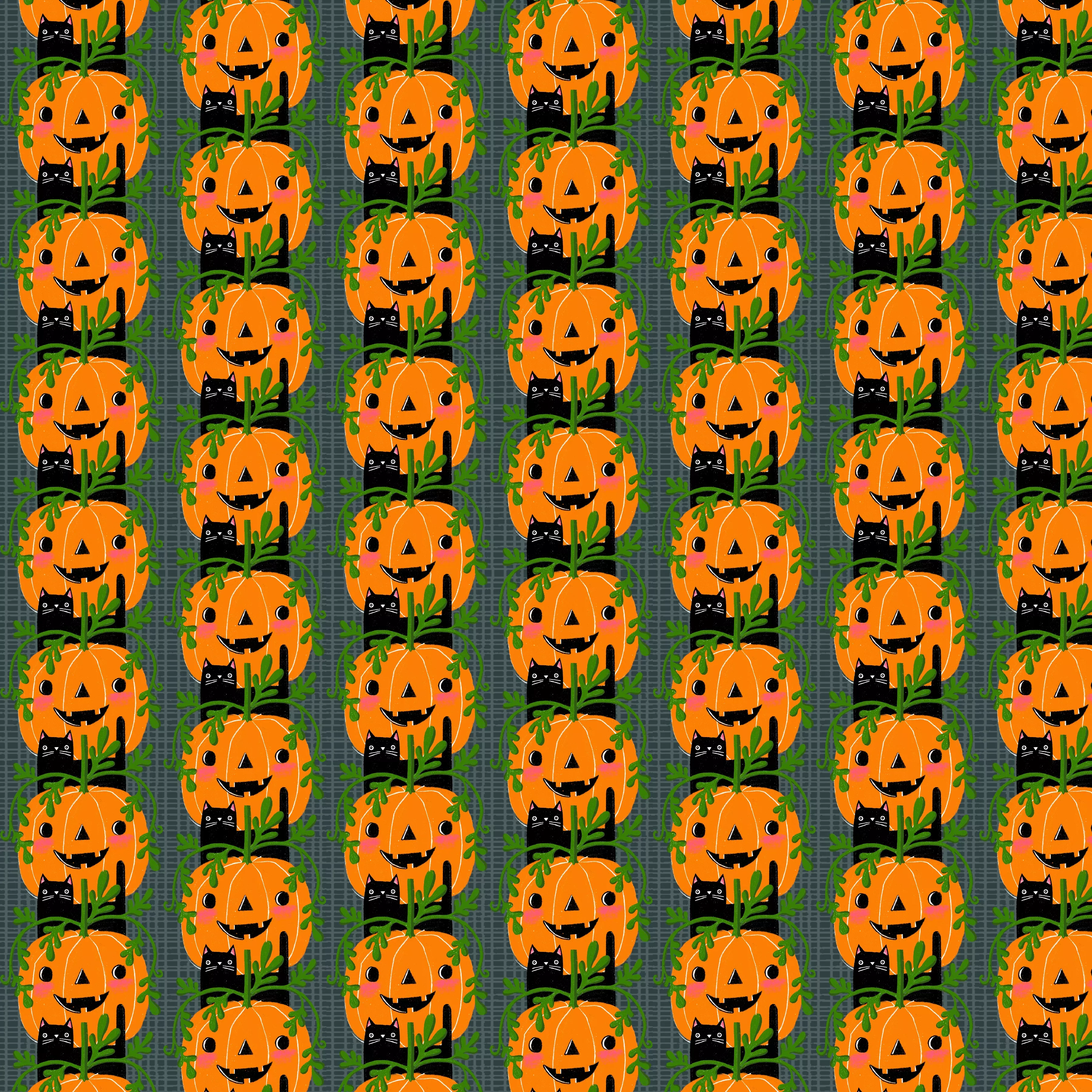 Witchy Ways | Kitty Rows - Gray by Cori Dantini for FreeSpirit Fabrics | PWCD150.XGRAY