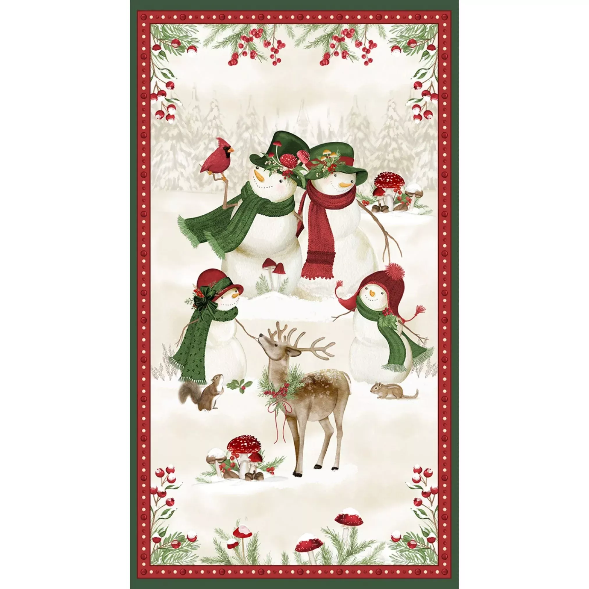 Woodland Snowmen | Multi Large Panel by Danielle Leone for Wilmington Prints | 27732-273