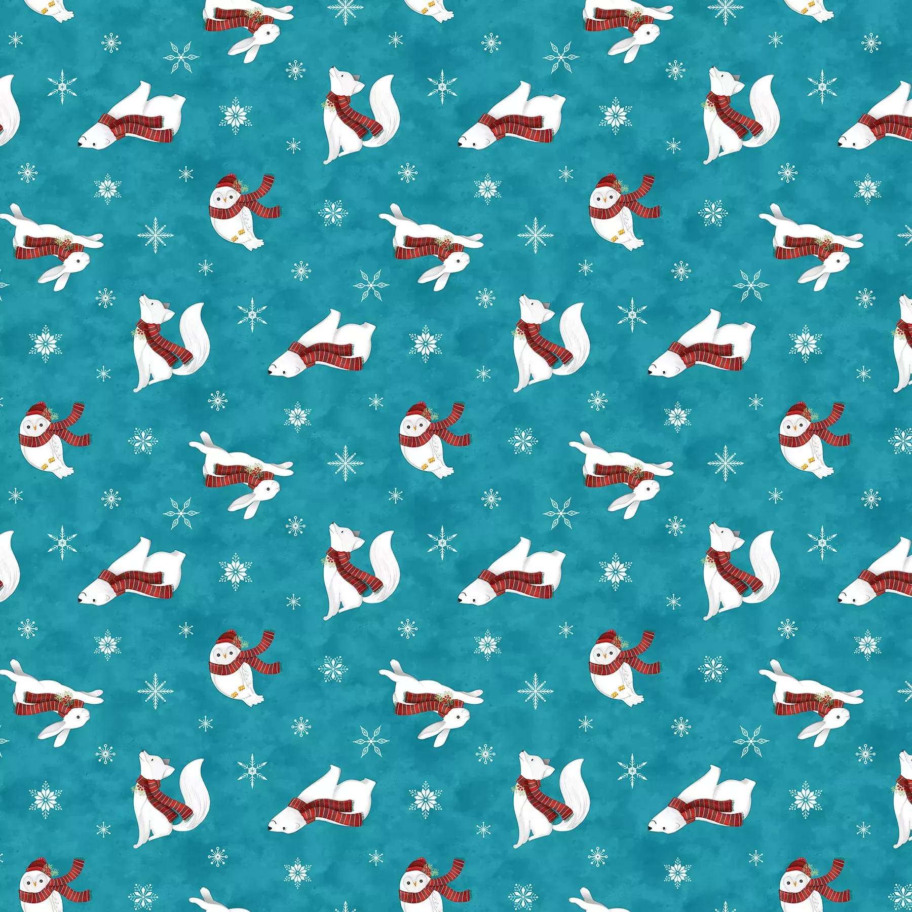 Woodland Wishes | Bear Toss - Medium Teal Multi by Michael Zindell for Northcott | 27905-64