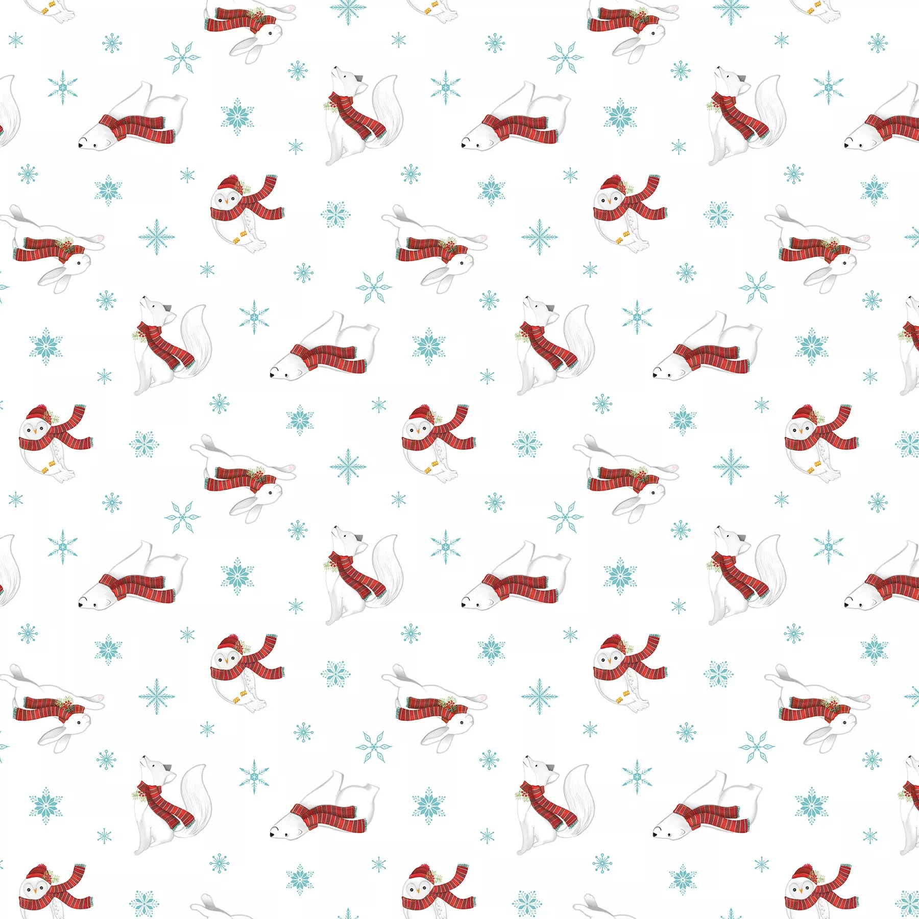 Woodland Wishes | Bear Toss - White Multi by Michael Zindell for Northcott | 27905-10