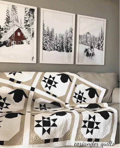 Wooly Stars Quilt Kit by Corey Yoder of Coriander Quilts using Coriander Seeds for Moda Fabrics