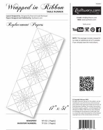 Wrapped In Ribbon Paper Pieced Table Runner Pattern Replacement Papers