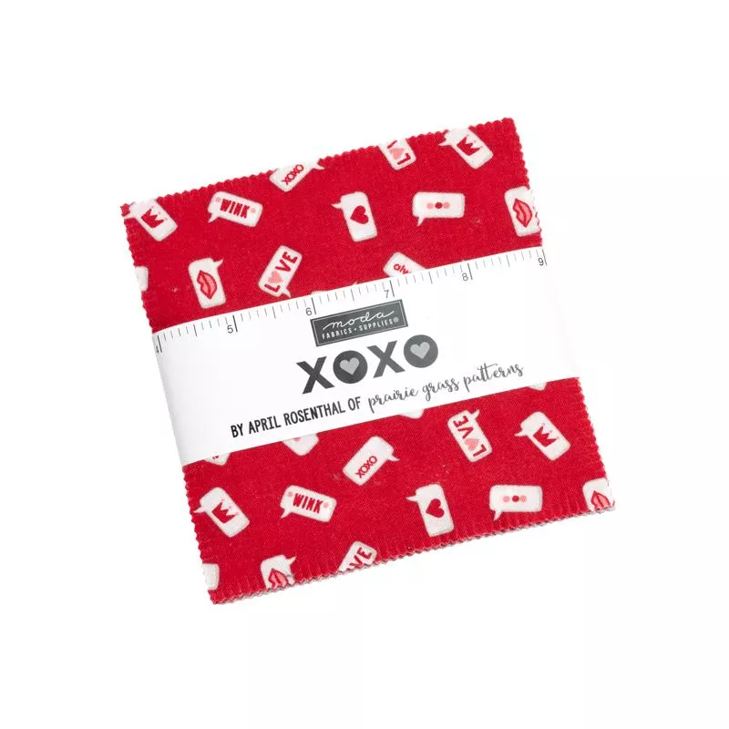XOXO Charm Pack by April Rosenthal for Moda Fabrics - 42 piece 5" squares