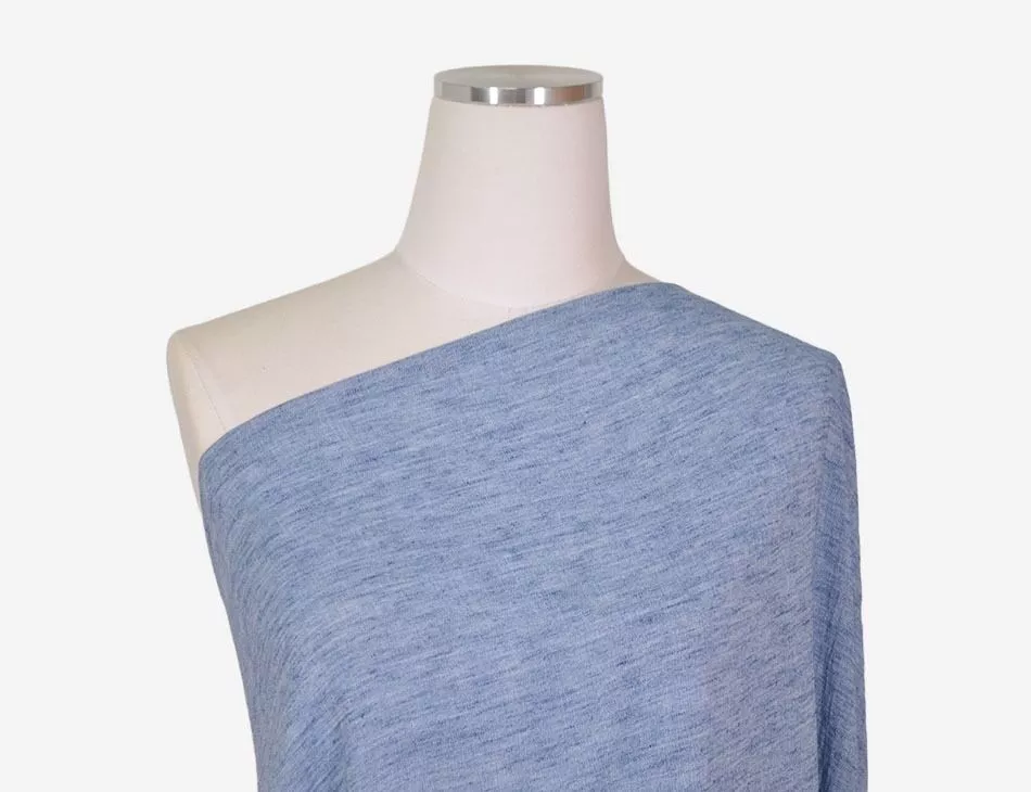 Yarn-Dyed Linen-Look Polyester Blue