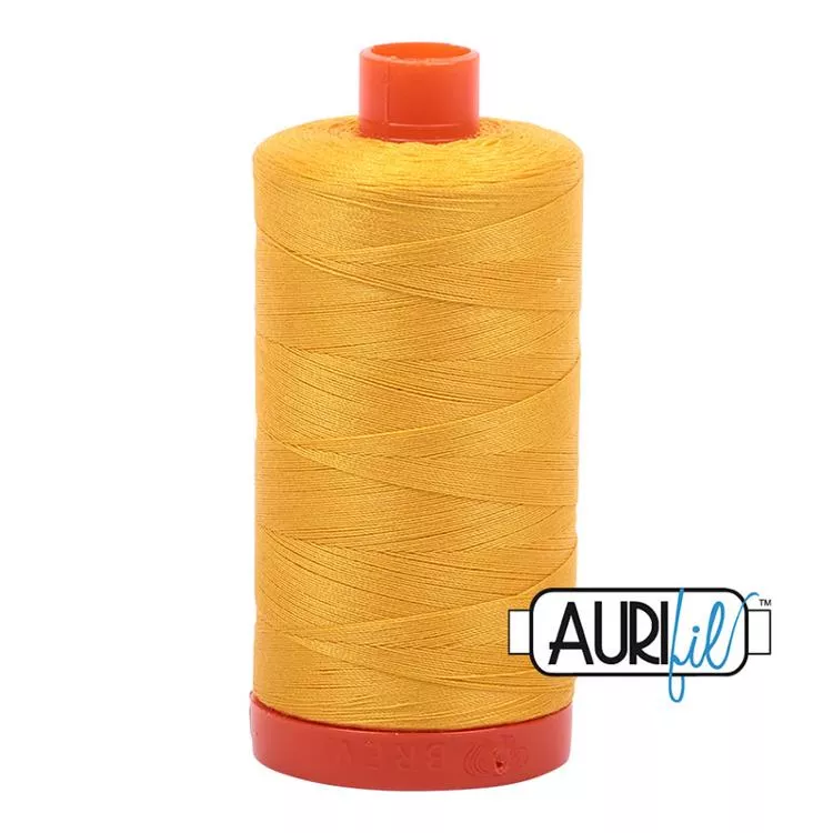 Yellow Cotton Mako Thread 50wt 1300m MK50 2135 Aurifil