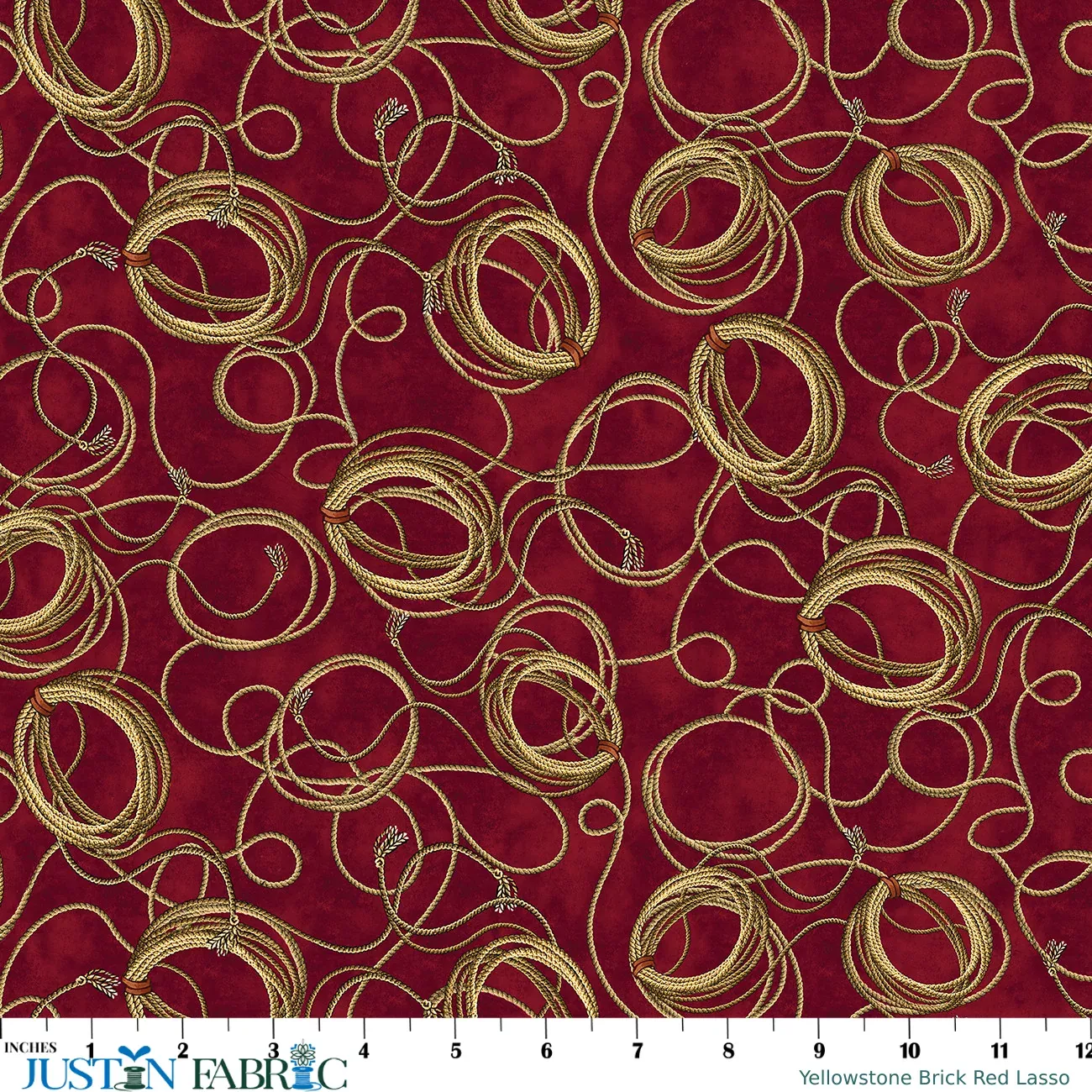 Yellowstone Lasso Brick Red Yardage | Benartex