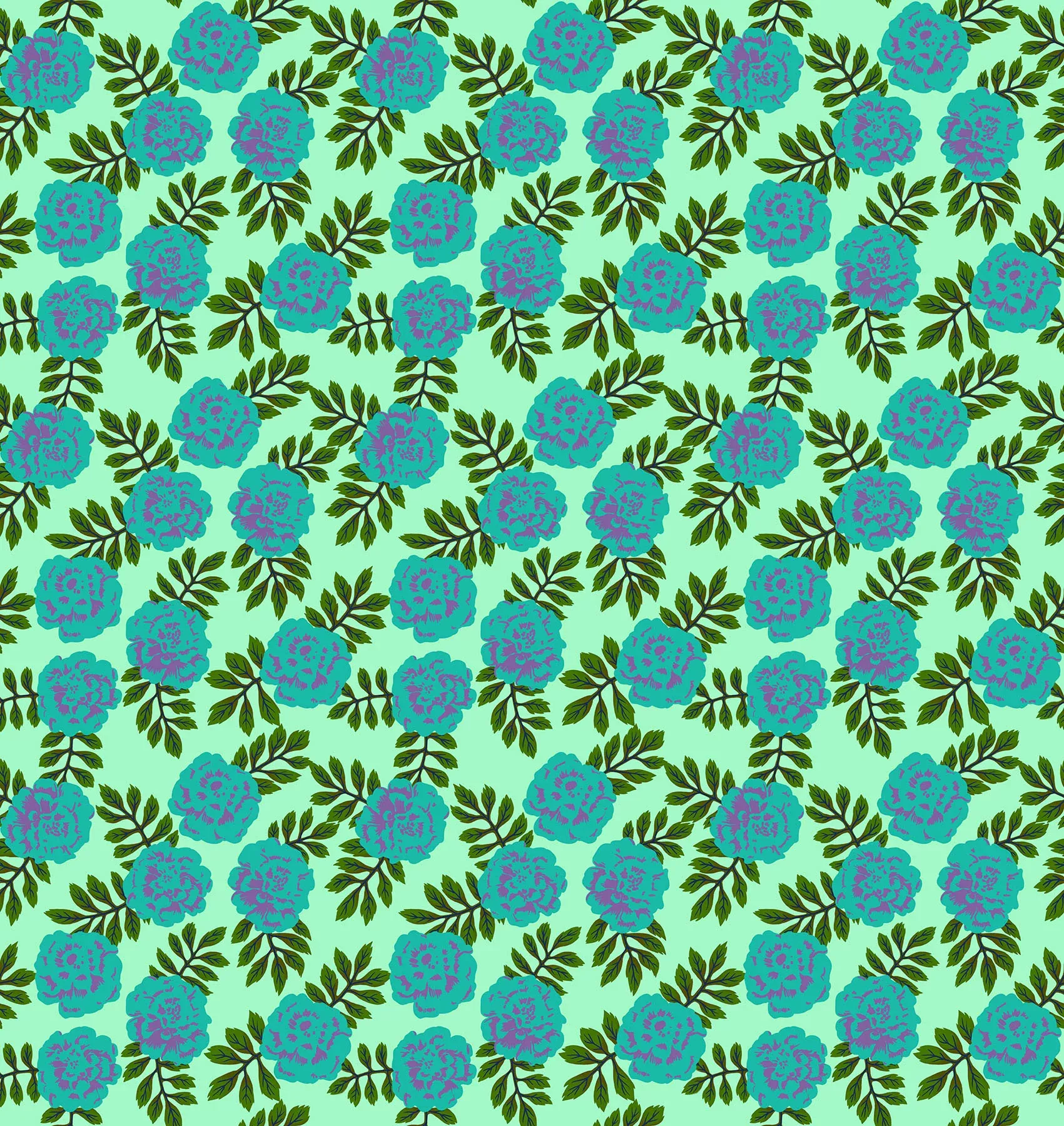 Yesterday | Carnation Aqua by Juliana Horner for Anna Maria Textiles | AMT155-75C