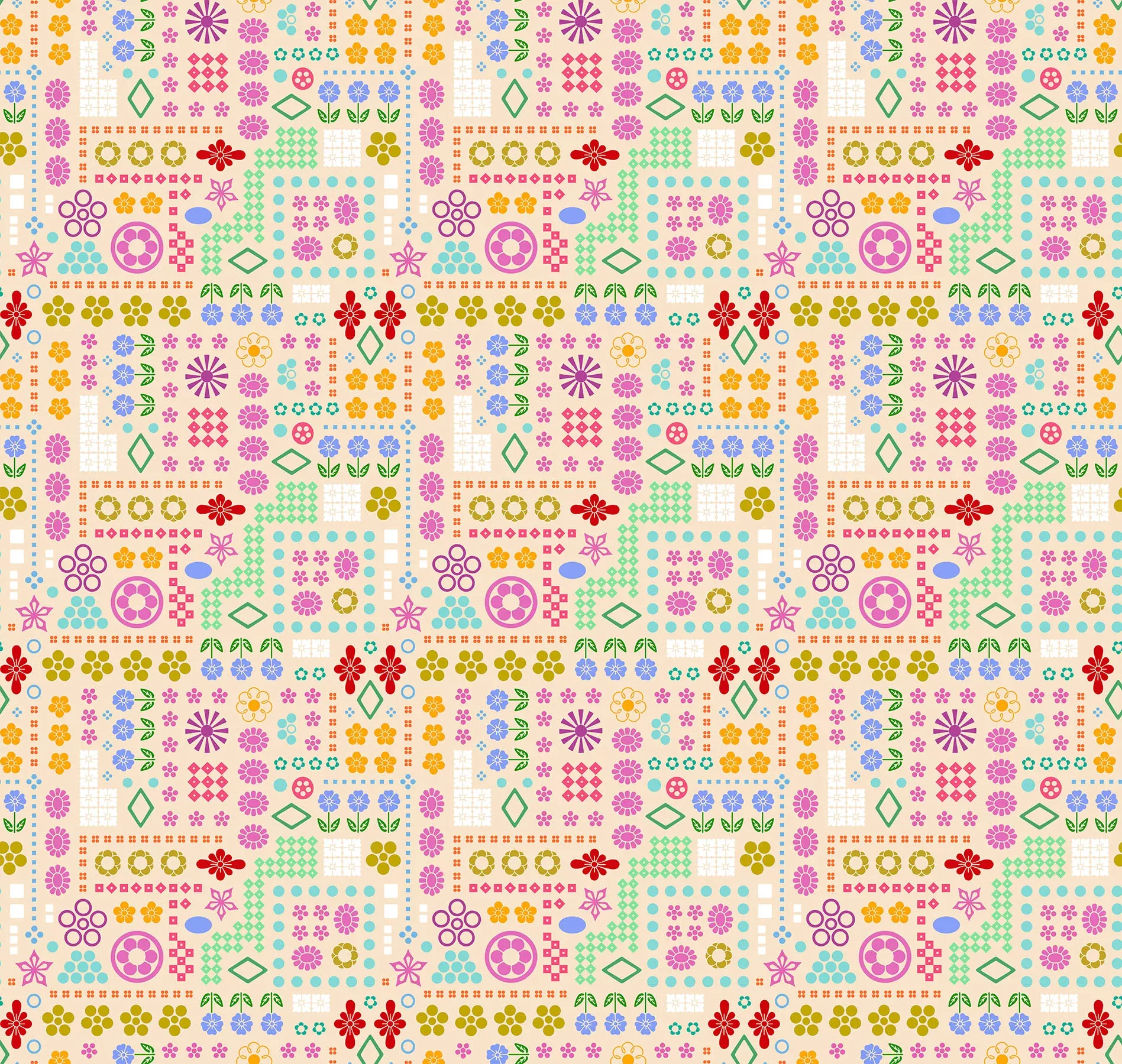 Yesterday | High Score Cream by Juliana Horner for Anna Maria Textiles | AMT160-31C