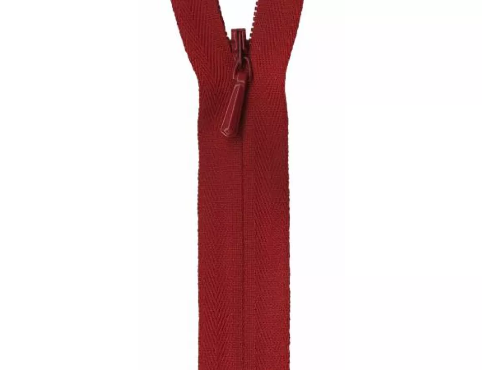 YKK Apple Red Invisible Zipper 22"