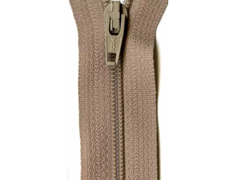 YKK Beige Coil Zipper 22"