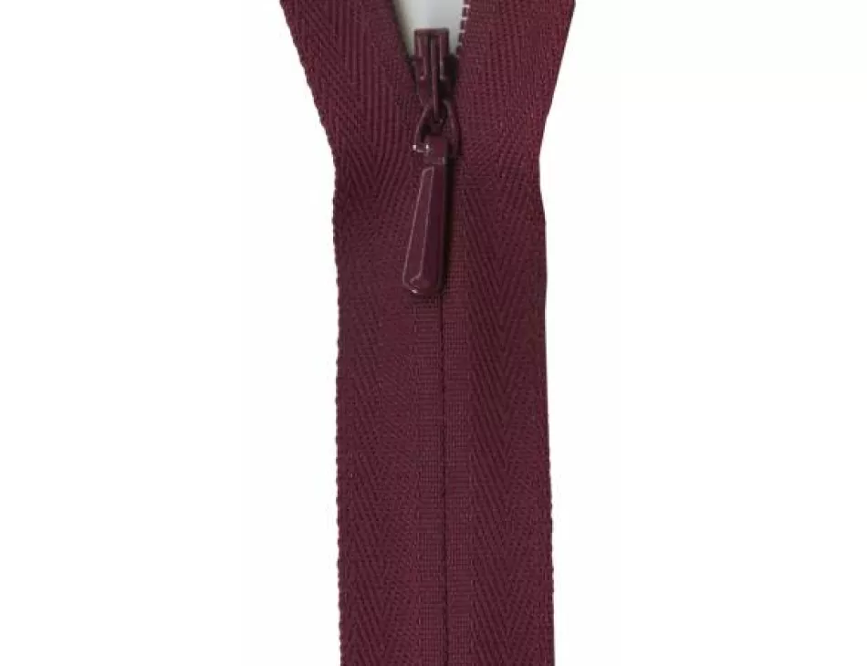 YKK Burgundy Invisible Zipper 22"