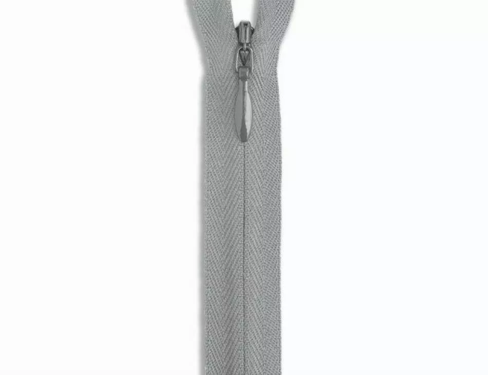 YKK Medium Grey Invisible Zipper 14"
