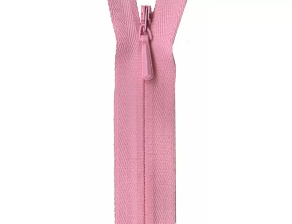 YKK Pink Invisible Zipper 9"