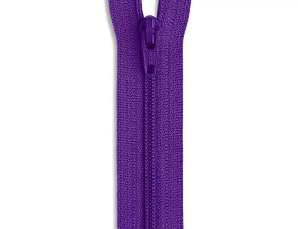 YKK Purple Coil Zipper 22"