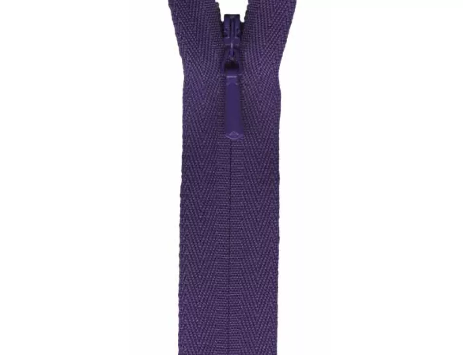 YKK Purple Invisible Zipper 14"