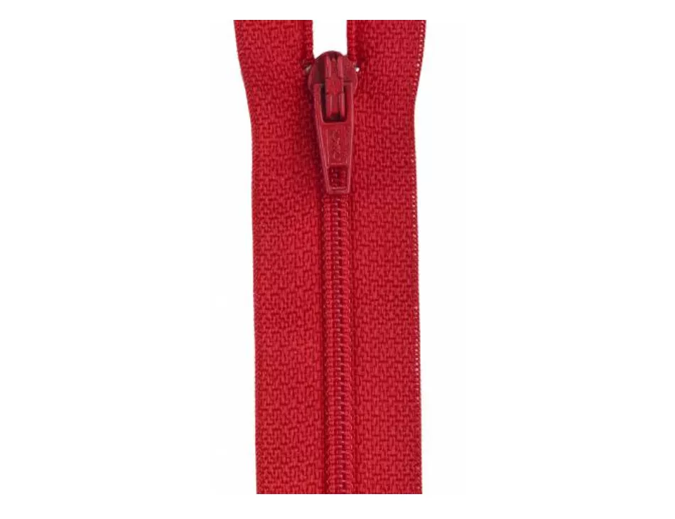 YKK Red Coil Zipper 22"