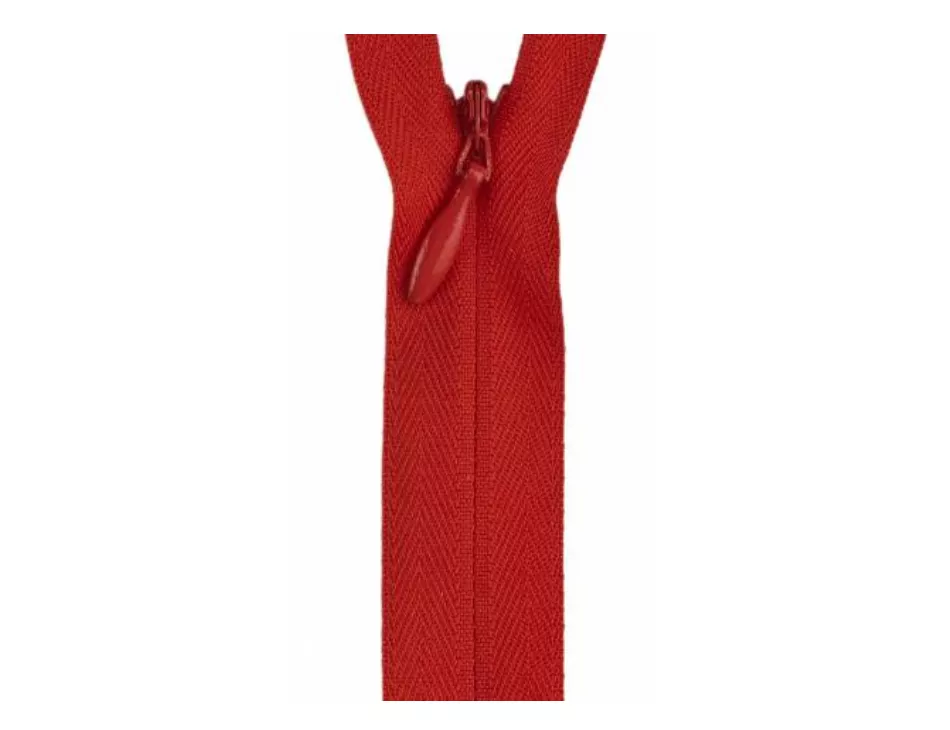 YKK Red Invisible Zipper 14"