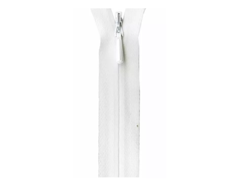 YKK White Invisible Zipper 14"