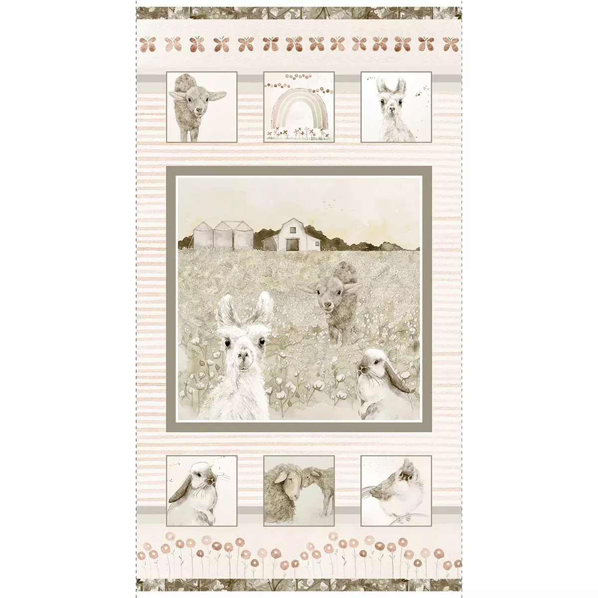 You Are Loved24" Main Panel Pink/Taupe Henry Glass#9814P-23