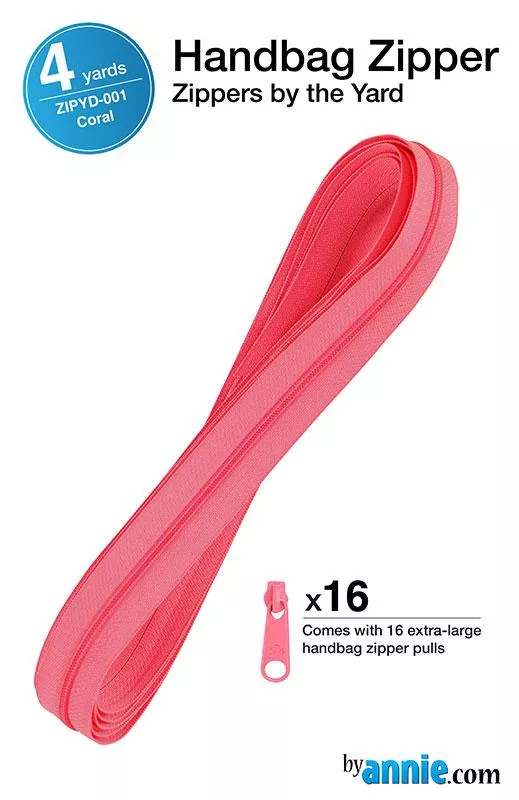 Zipper 4yds with Pulls Coral ZIPYD 001 By Annie
