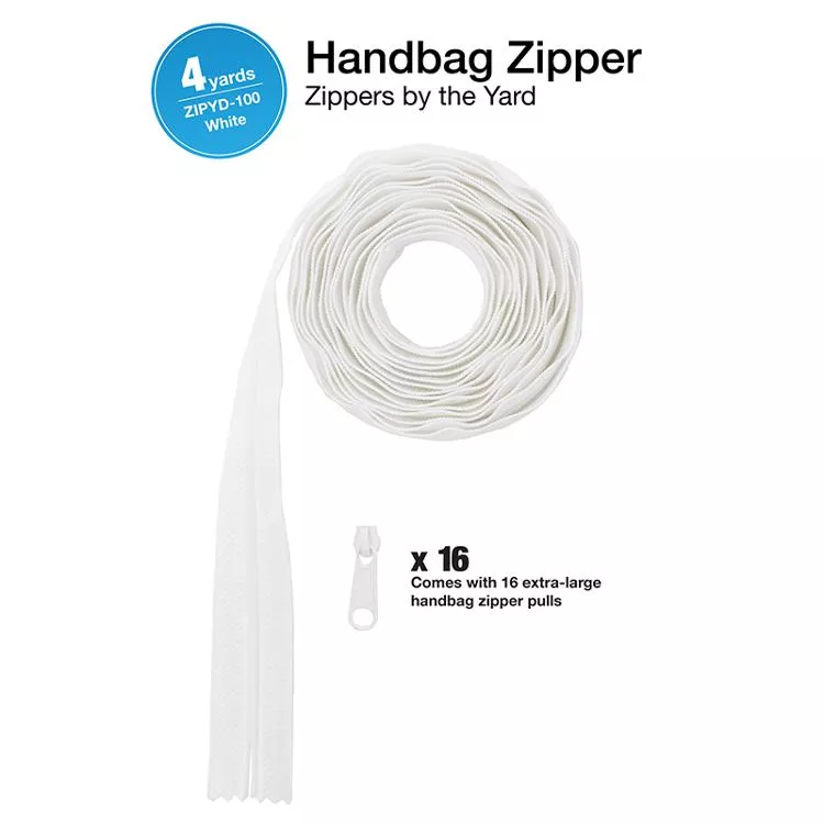 Zipper 4yds with Pulls White ZIPYD 100 By Annie