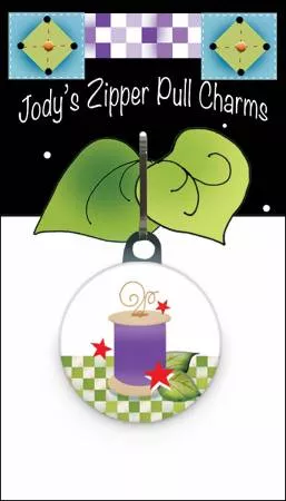 Zipper Charm - Purple Thread Spool