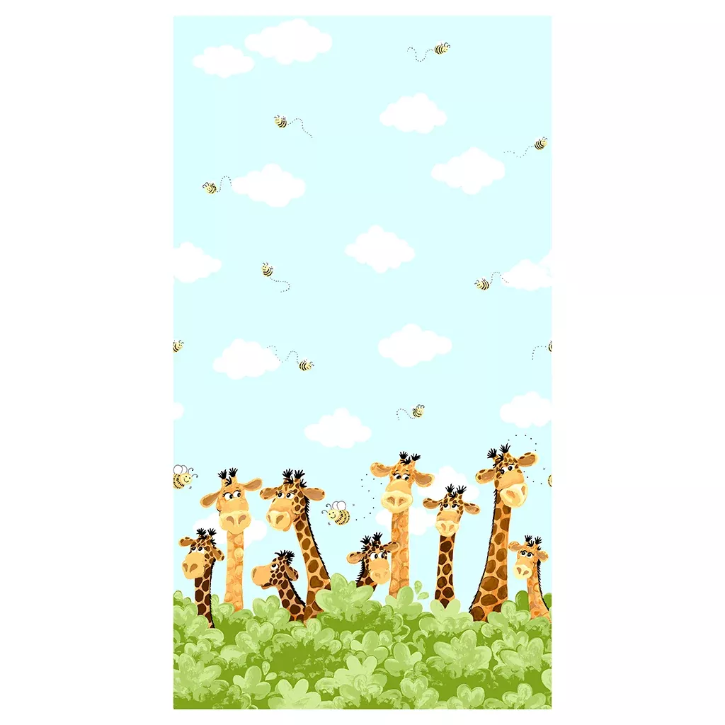 Zoe the Giraffe | Border Aqua by Susybee for Clothworks | SB20257-930